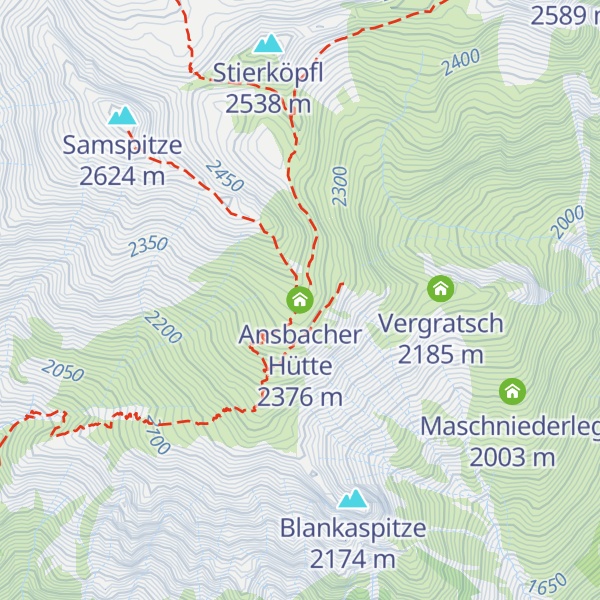 Map of Ansbacher Hütte