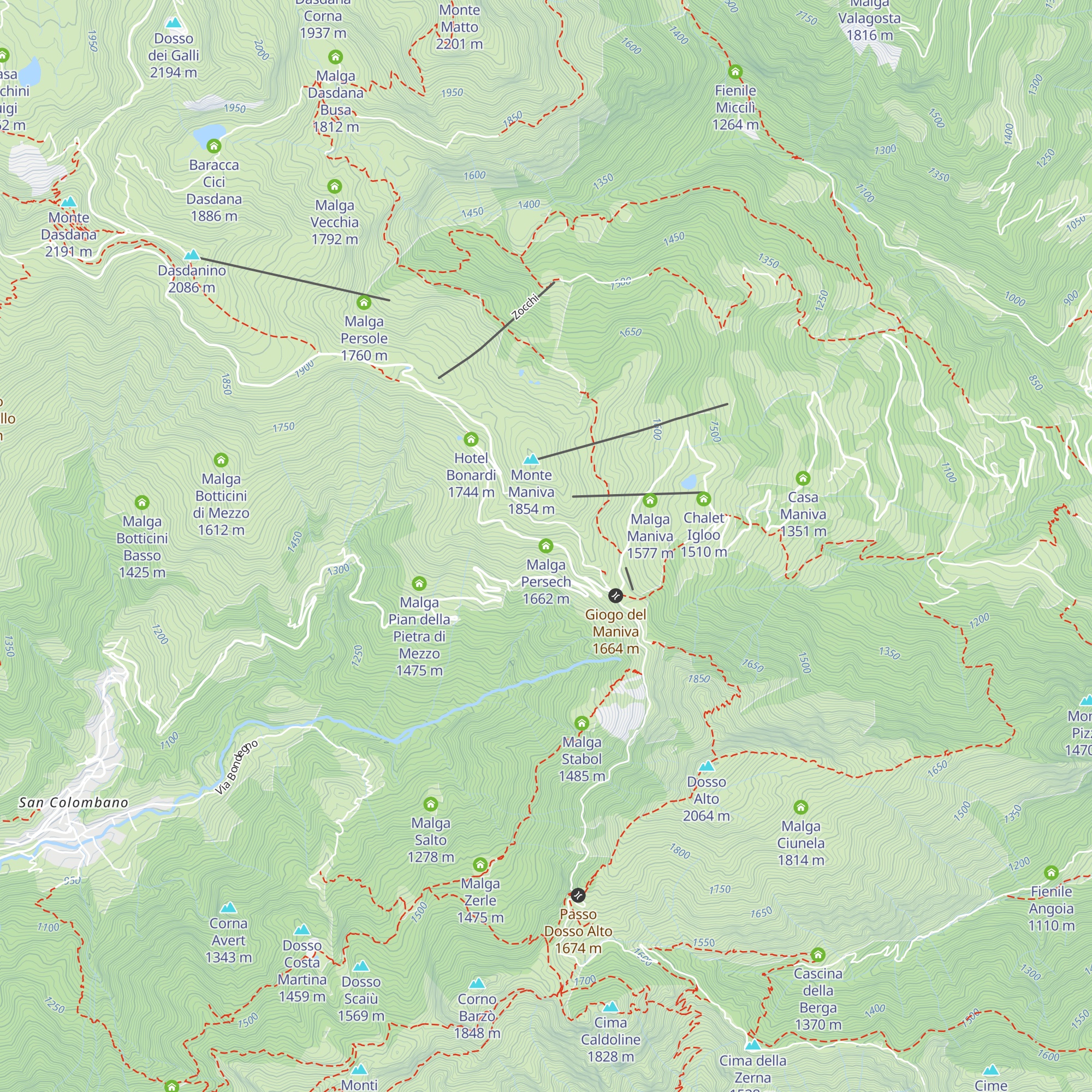 Malga Persech map