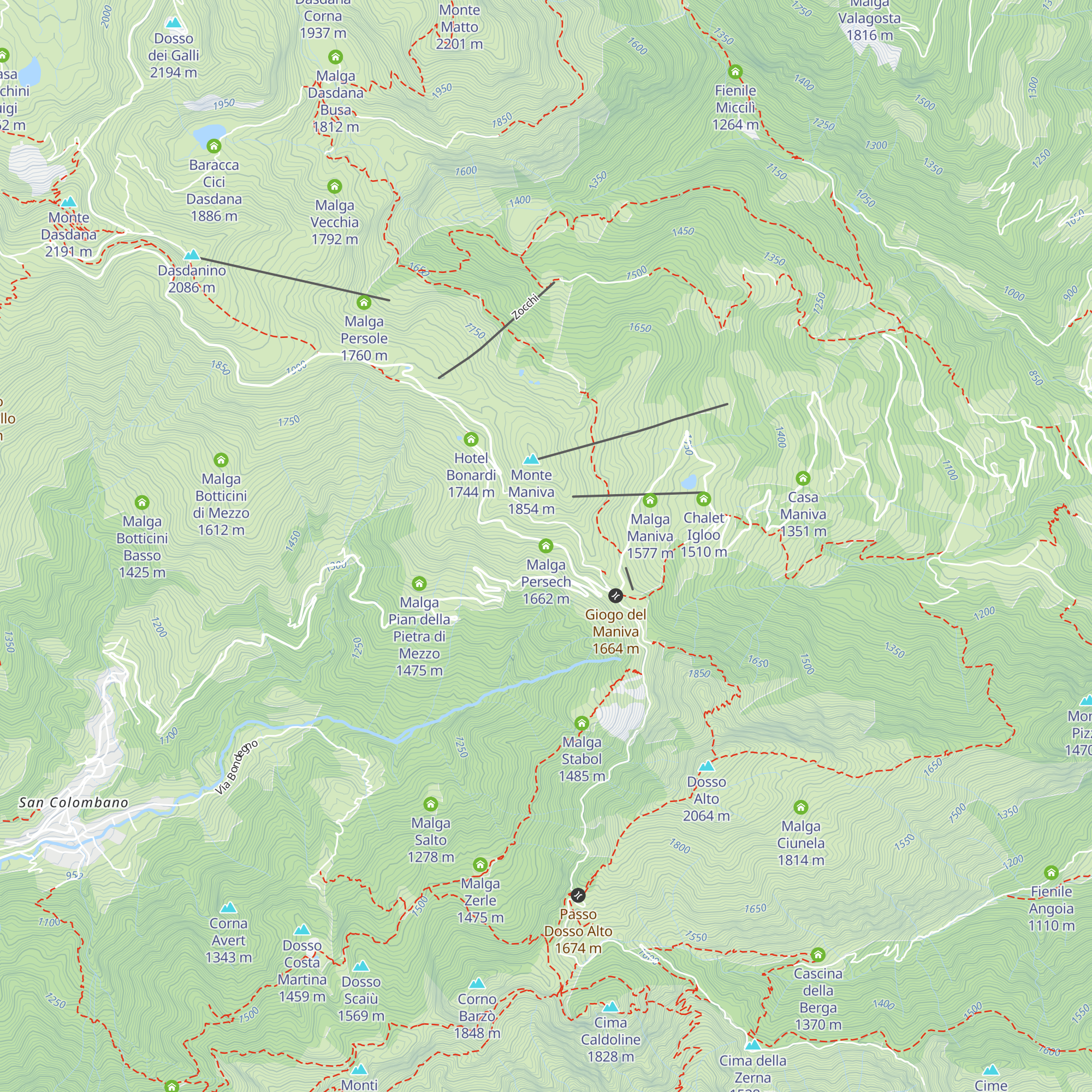 Malga Persech map