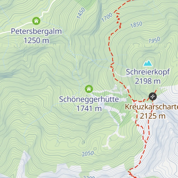 Map of Schöneggerhütte