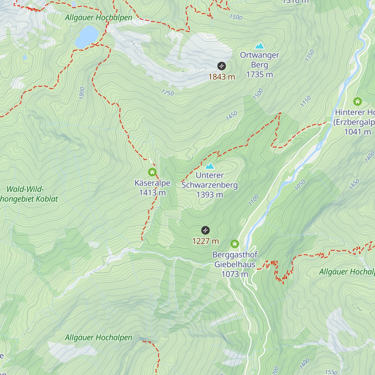 Untere Schwarzenbergalpe map