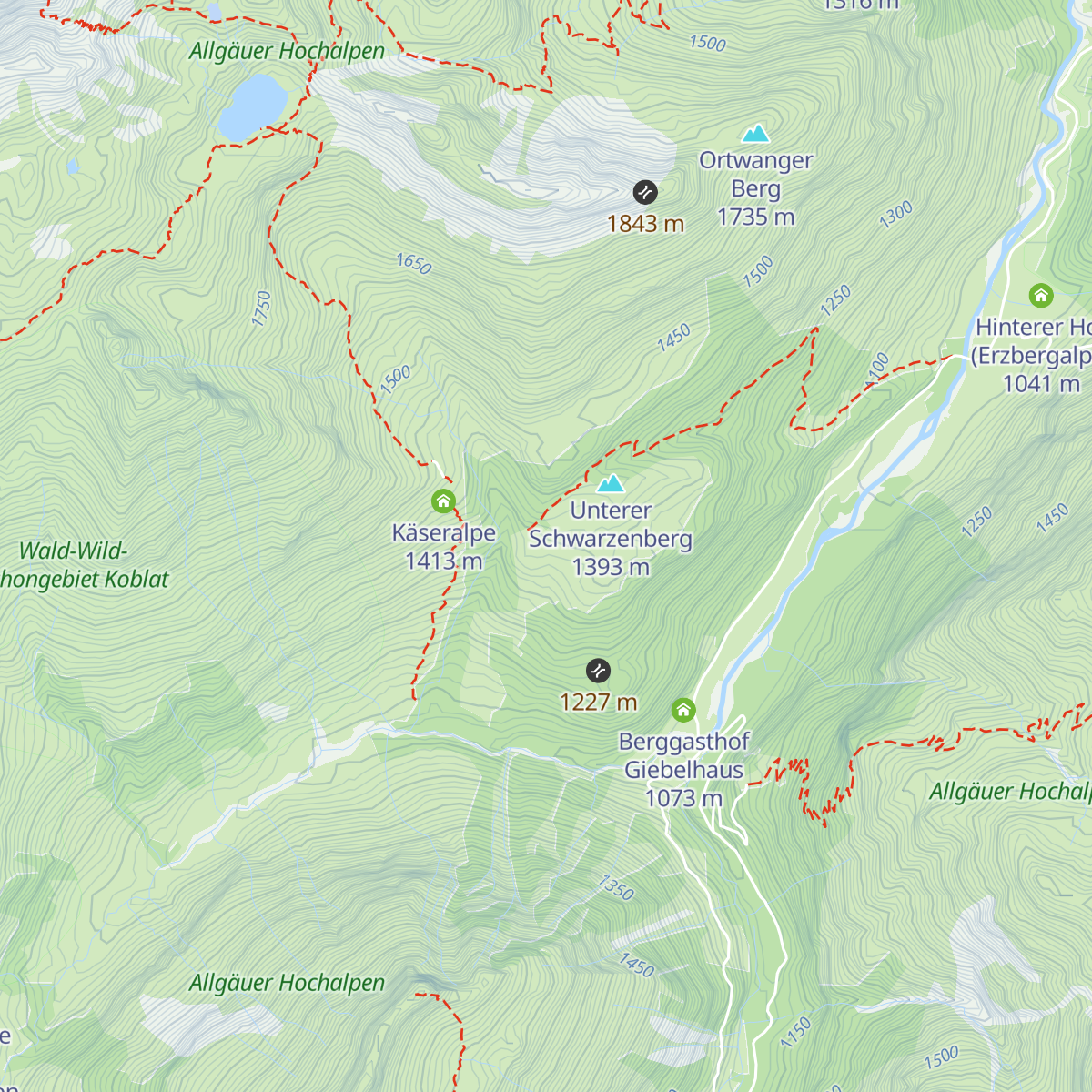 Untere Schwarzenbergalpe map