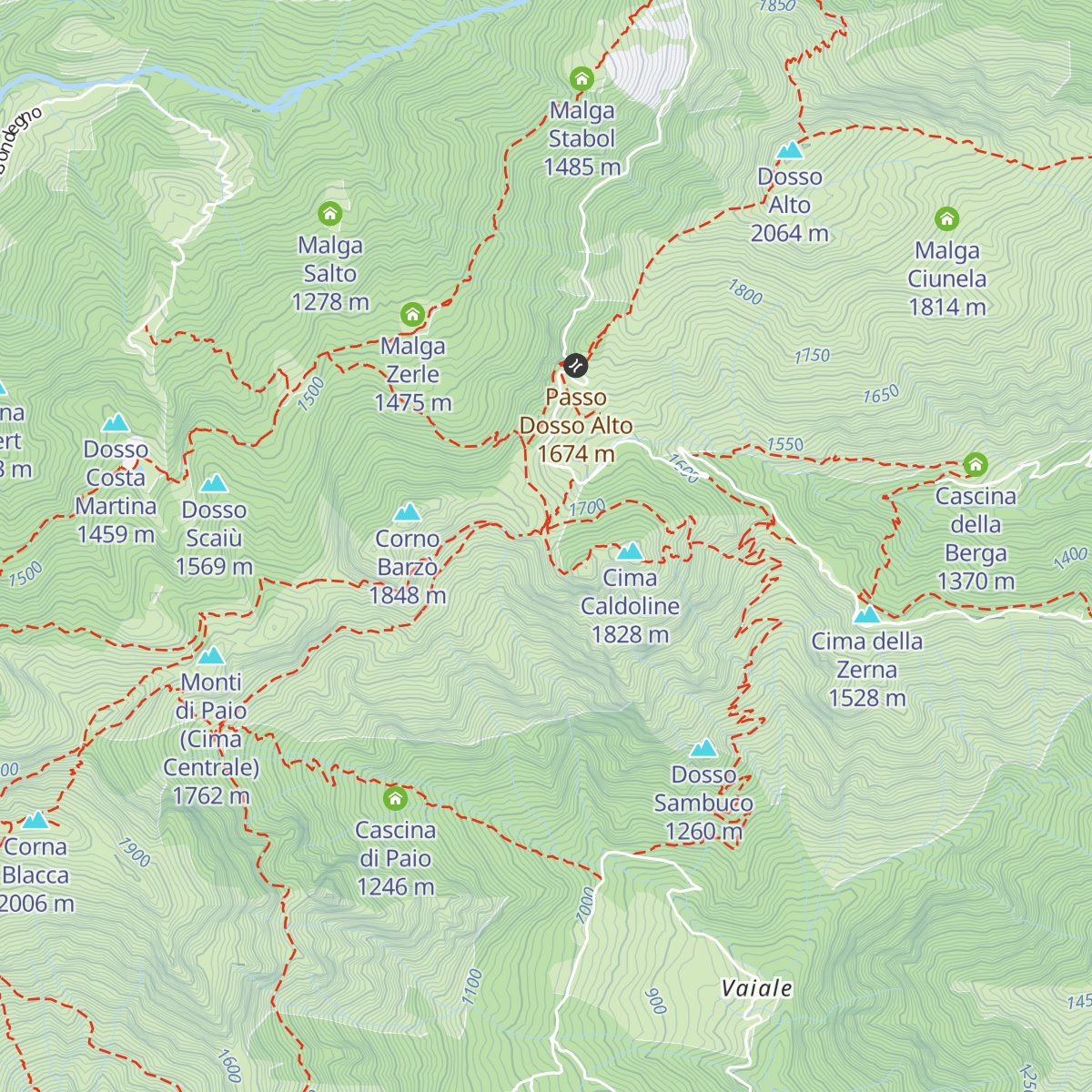 Capanna Tita Secchi map