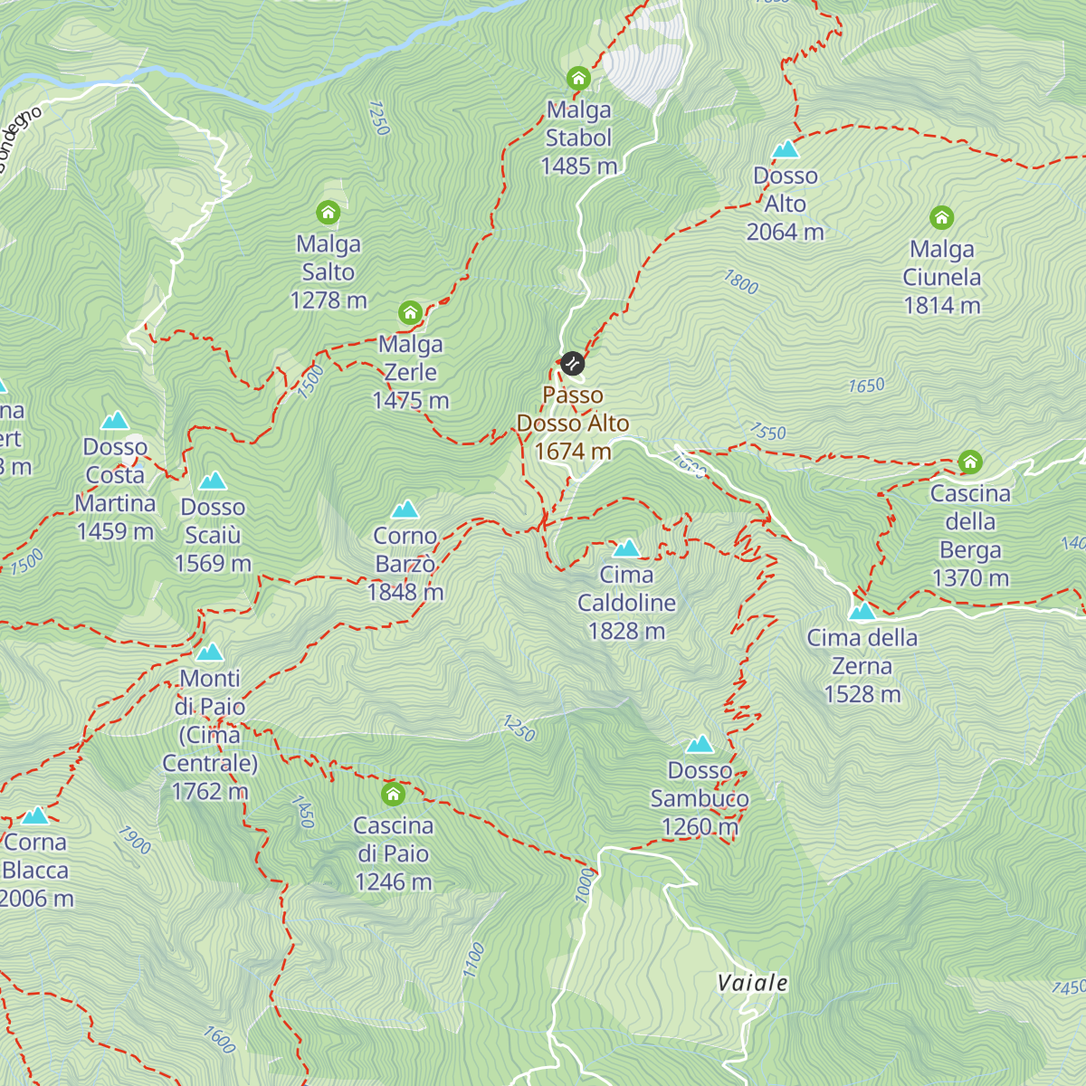 Capanna Tita Secchi map