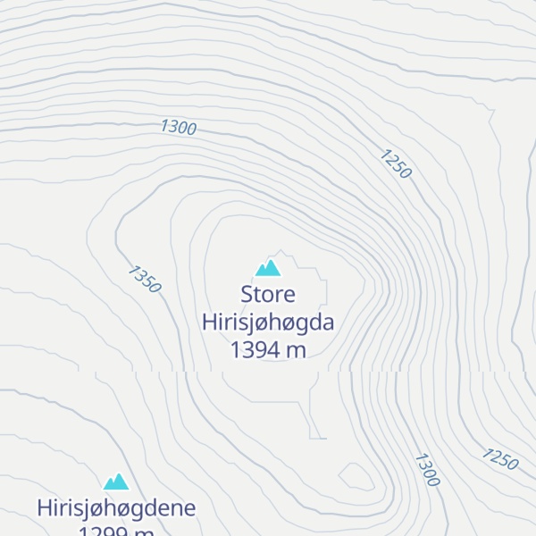 Map of Store Hirisjøhøgda