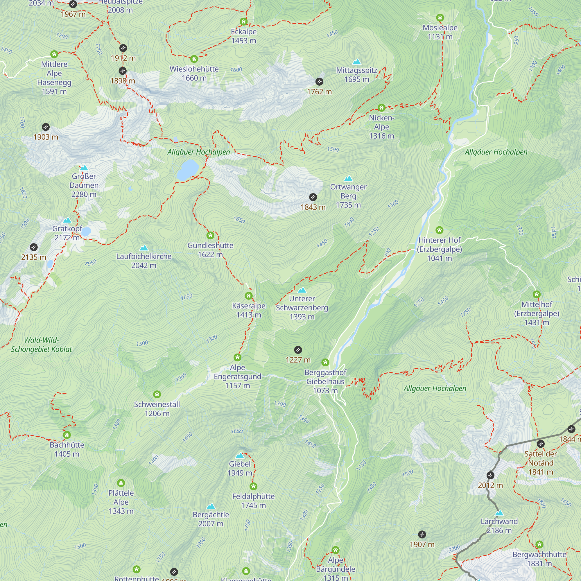 Obere Schwarzenbergalpe map
