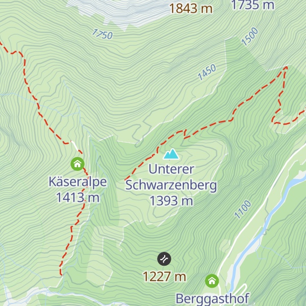 Map of Schwarzenberghütte