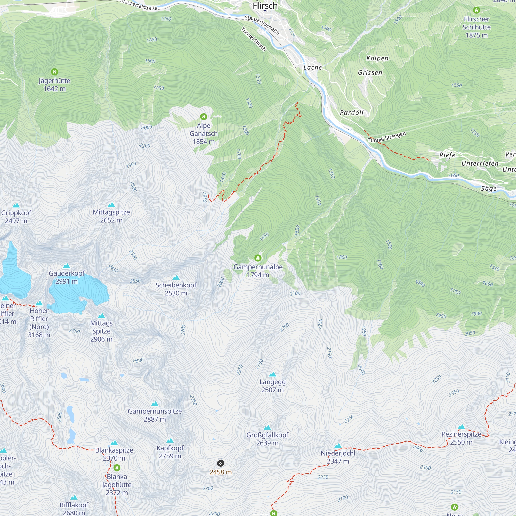 Gampernunalpe map