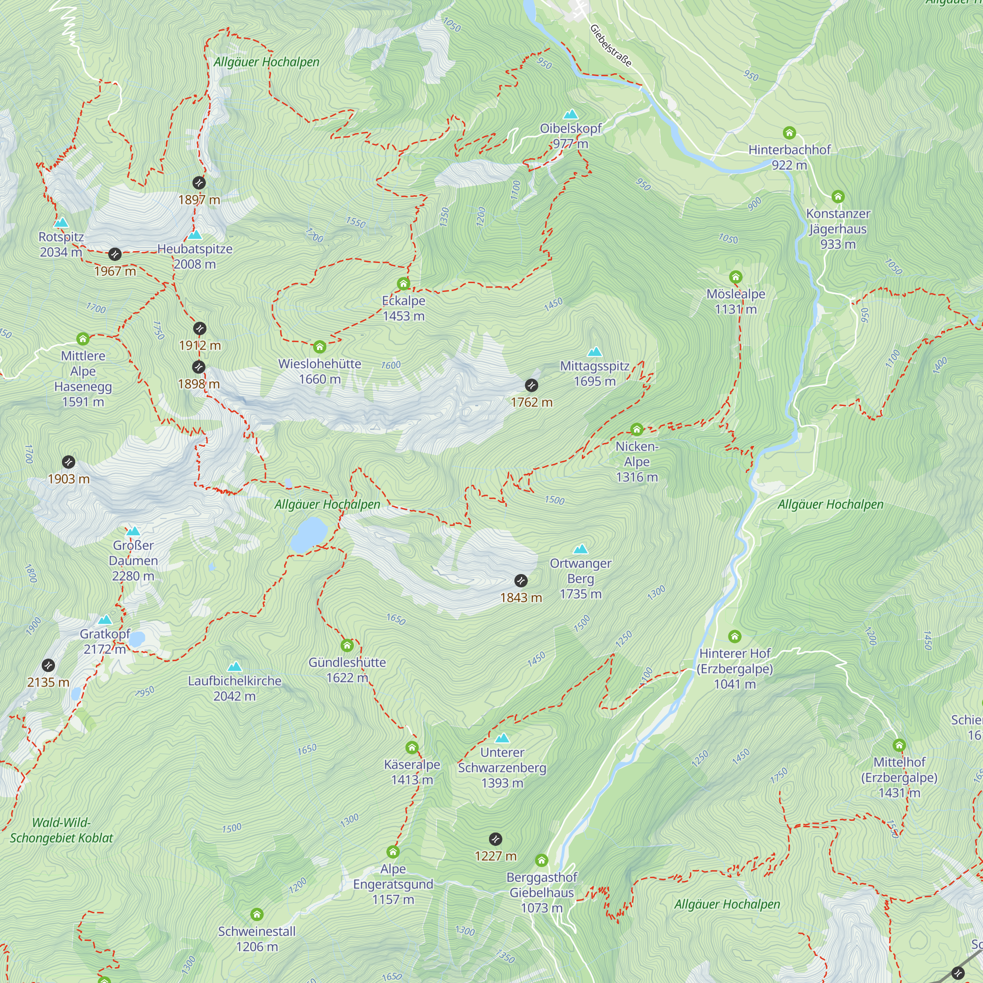 Mittlere Hütte map