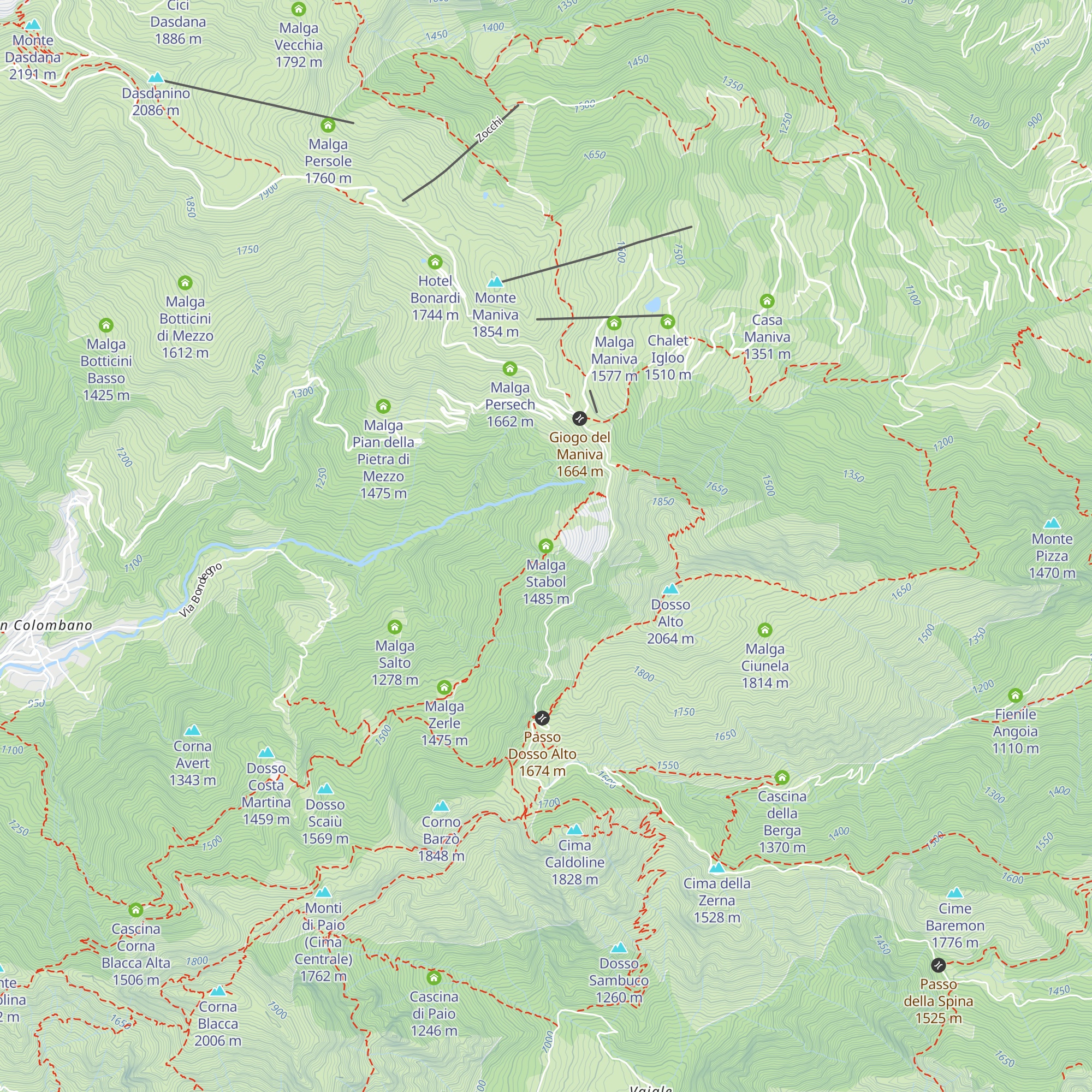 Malga Stabol map