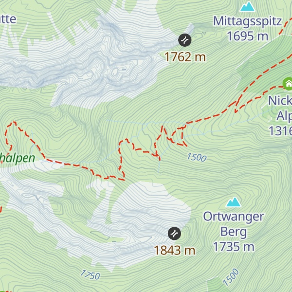 Map of Schienebichlhütte (Nickenalpe)