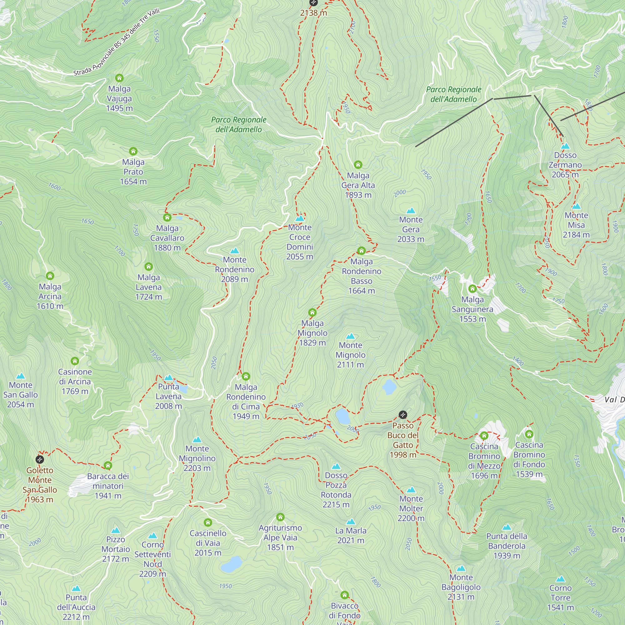 Malga Mignolo map