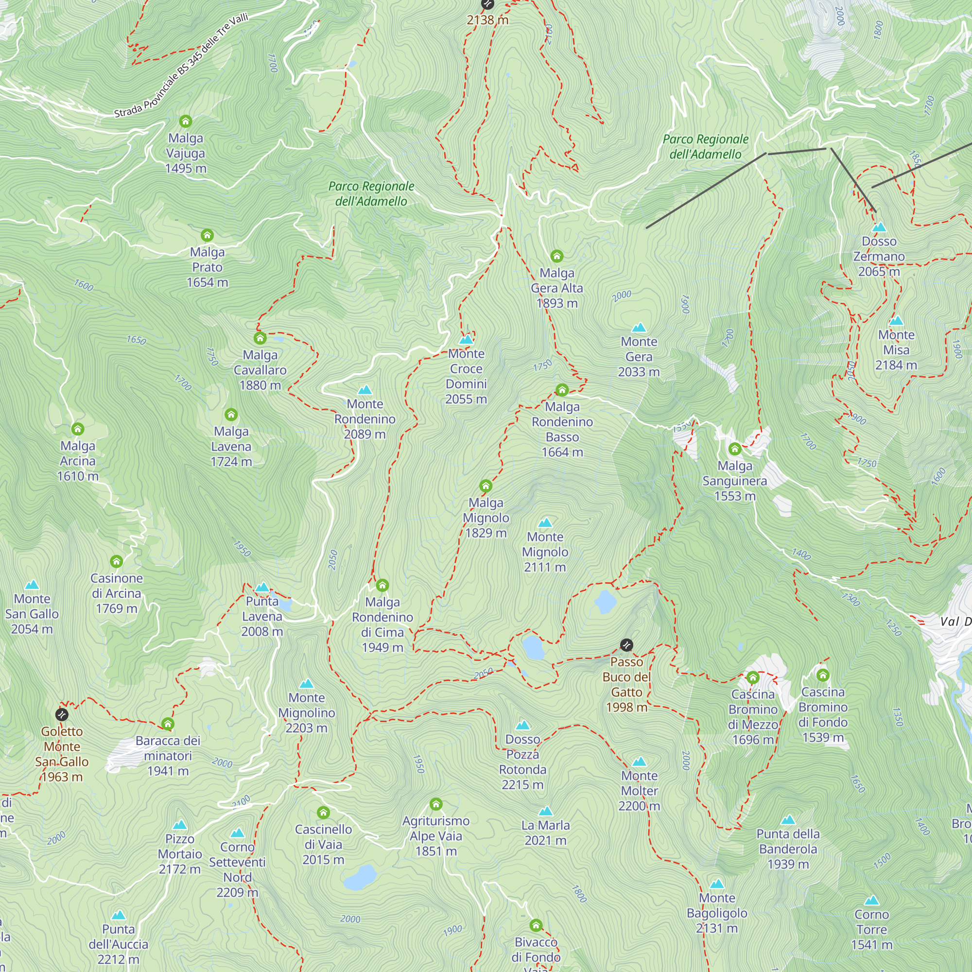 Malga Mignolo map