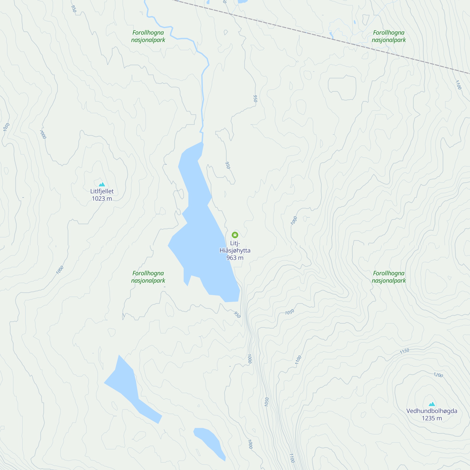 Litj-Hiåsjøhytta map