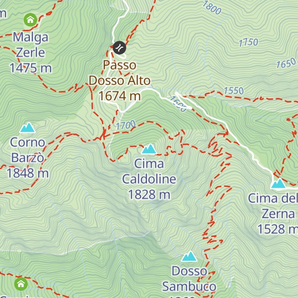 Map of Cima Caldoline