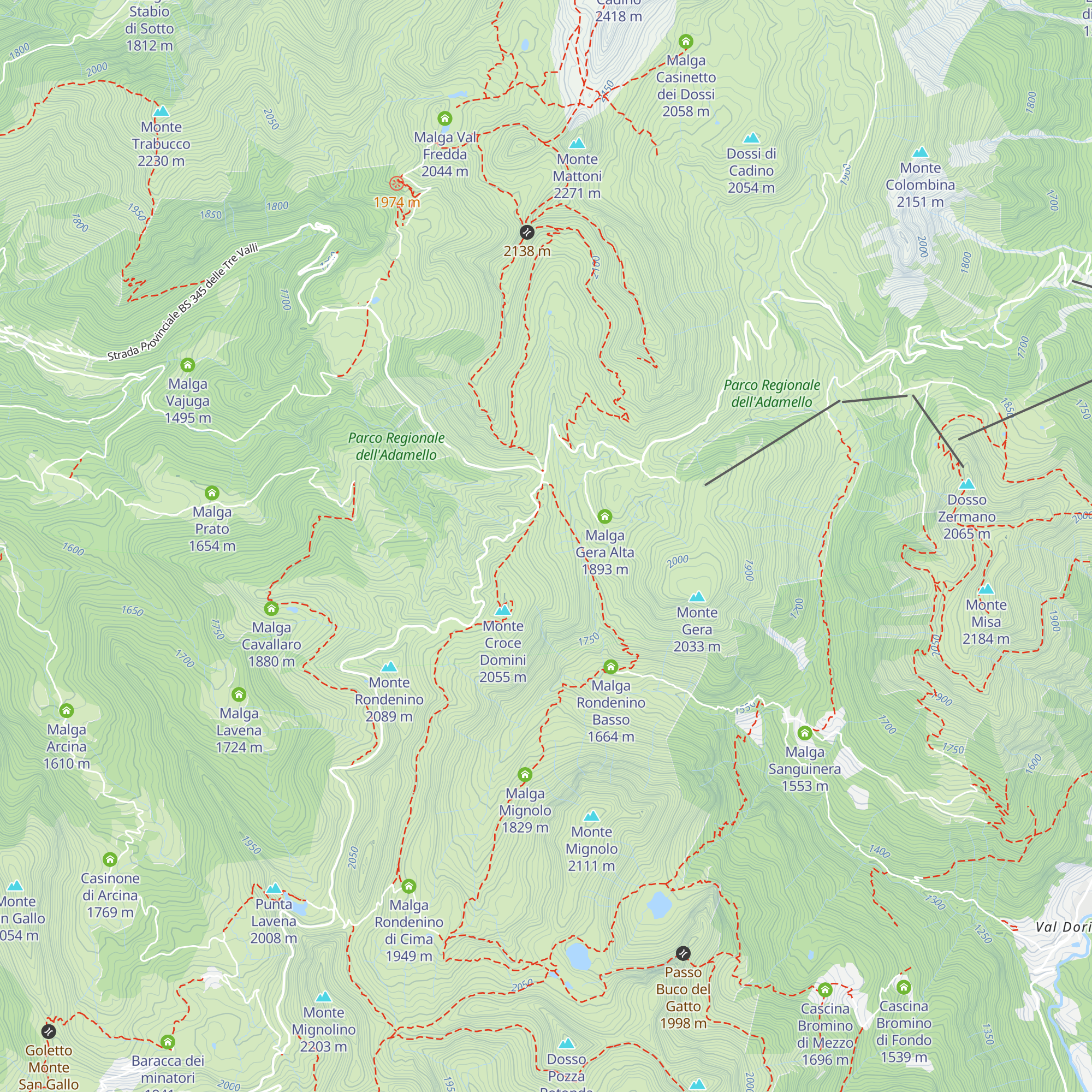 Malga Spondone map