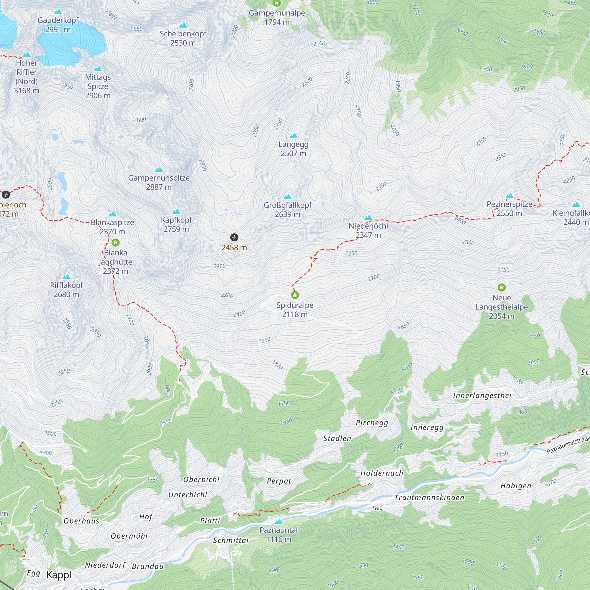 Spiduralpe map
