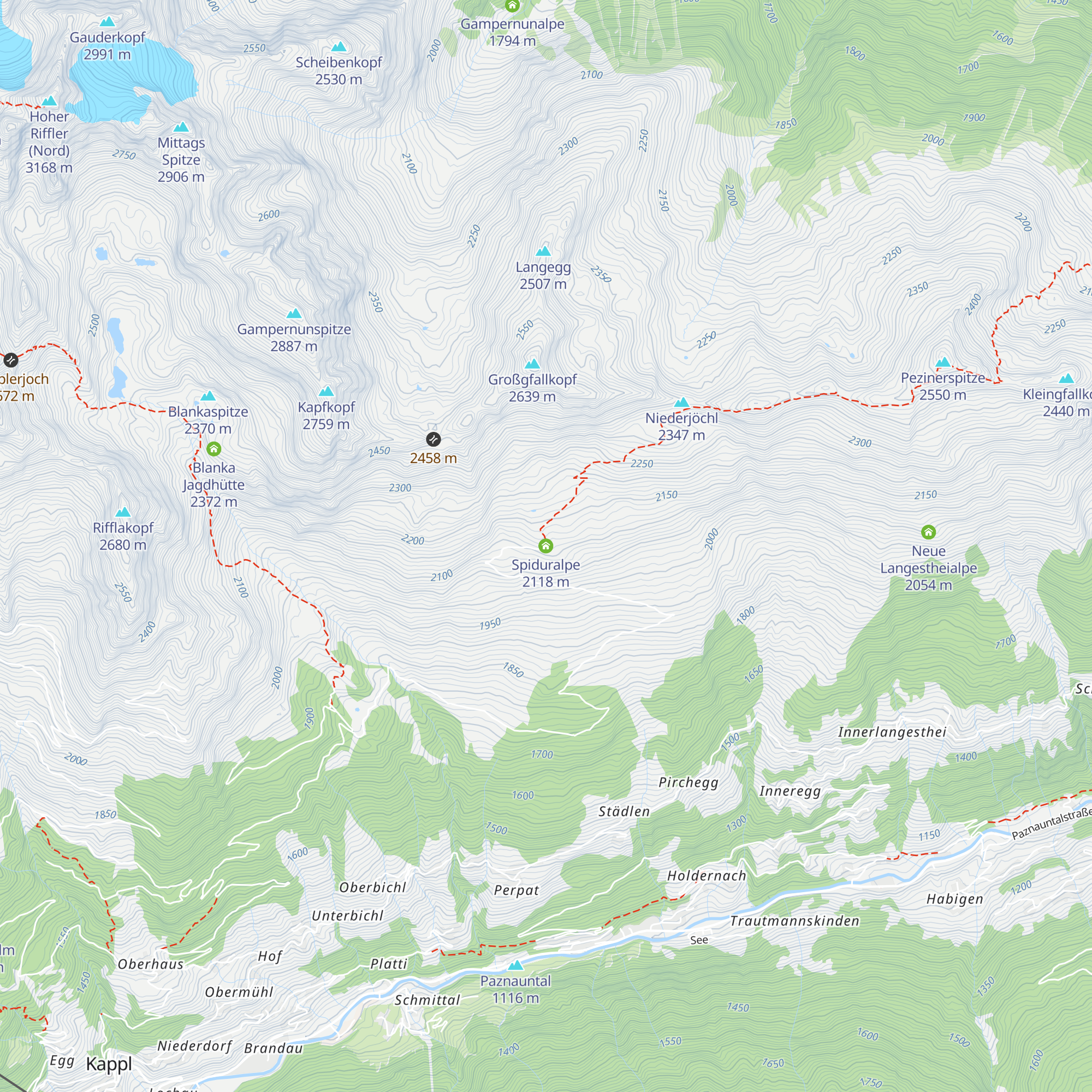 Spiduralpe map