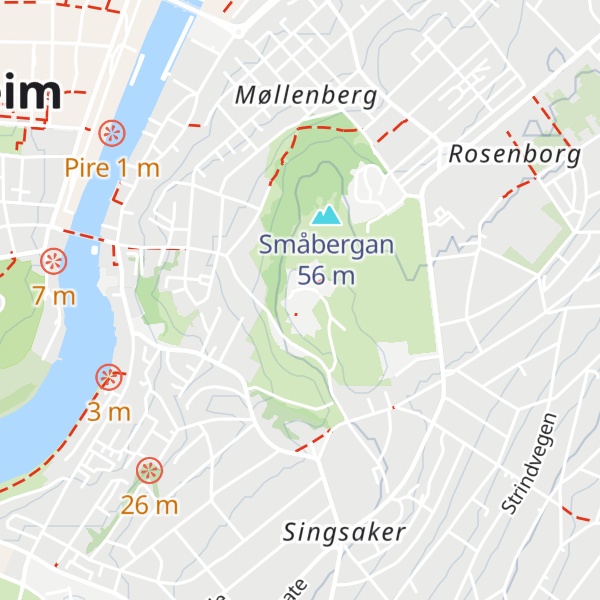 Map of Kristiansten festning