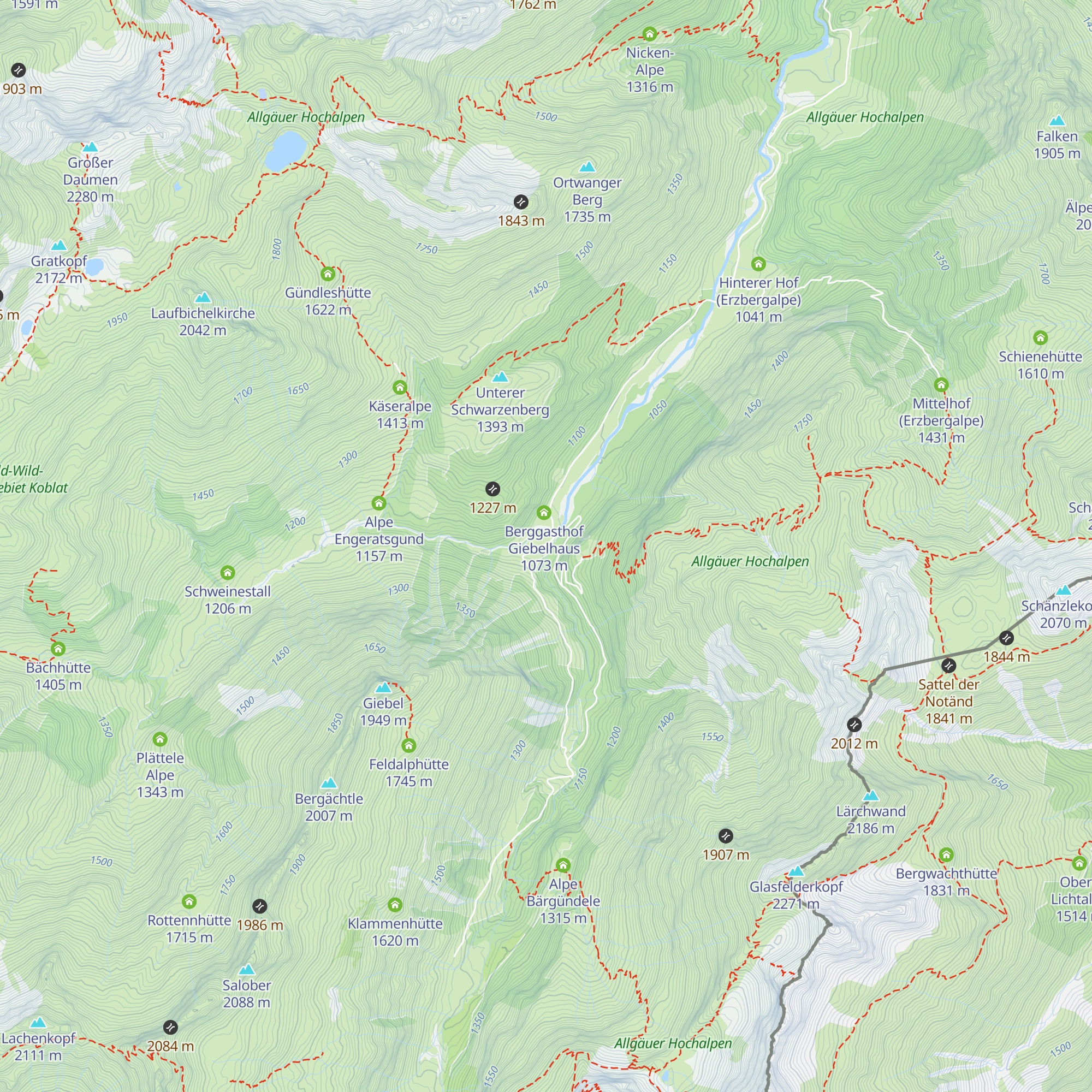Fußhütte (Kühbachalpe) map