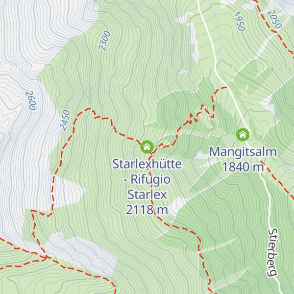 Map of Starlexhütte - Rifugio Starlex
