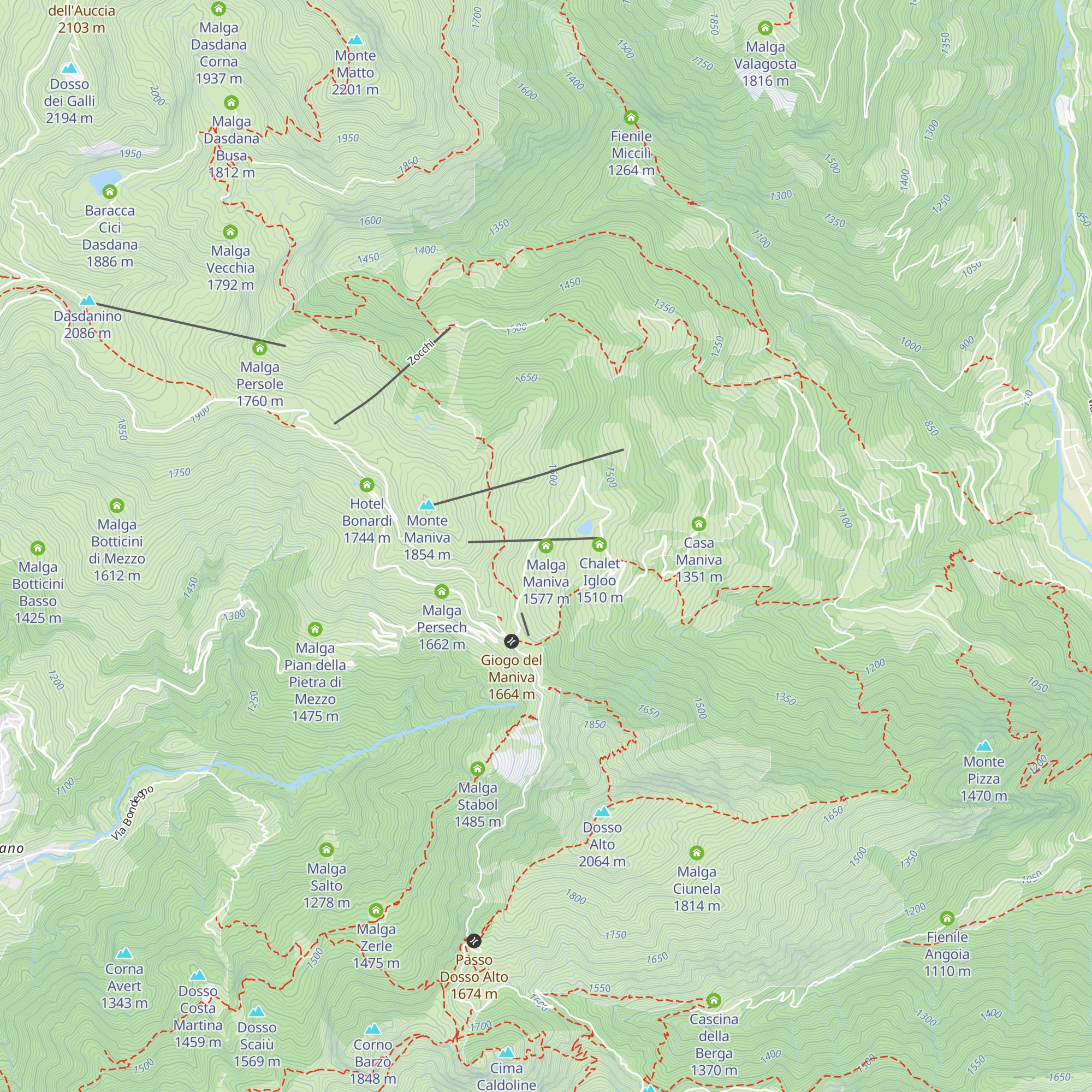 Malga Maniva map