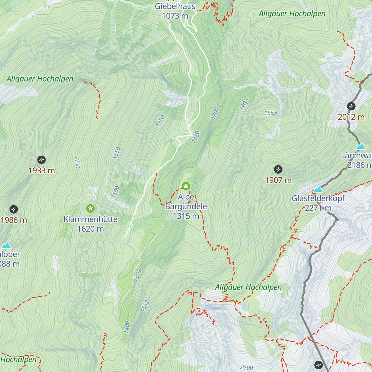 Alpe Bärgündele map