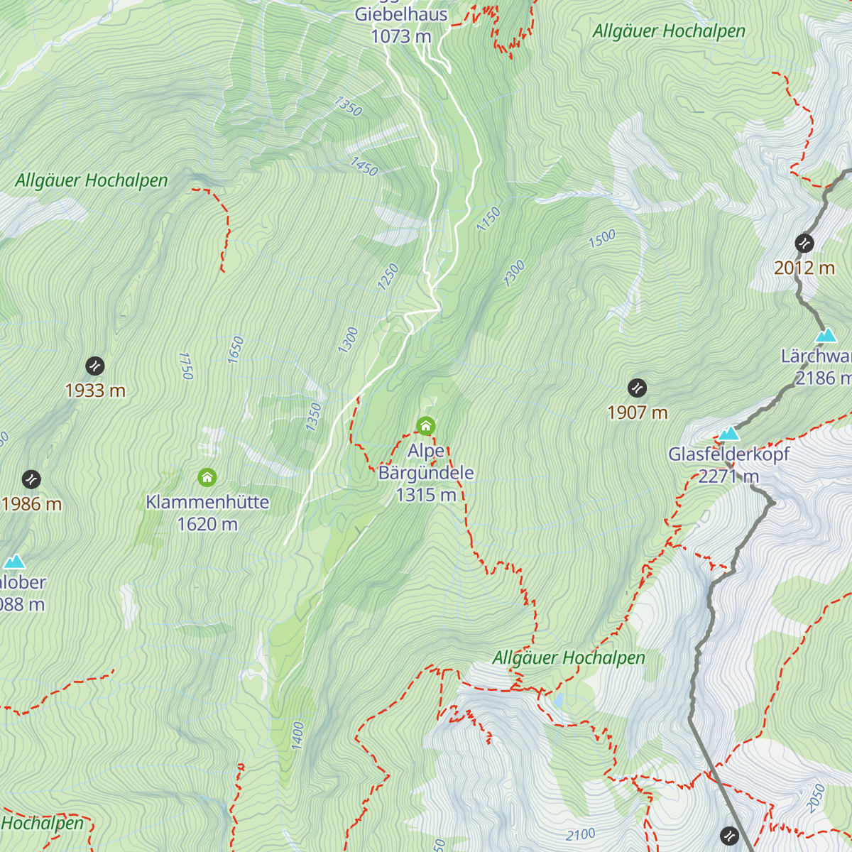 Alpe Bärgündele map
