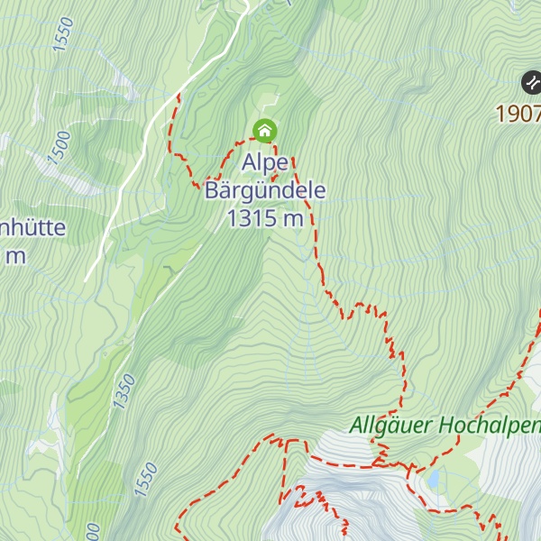 Map of Obere Alpe Bärgündele