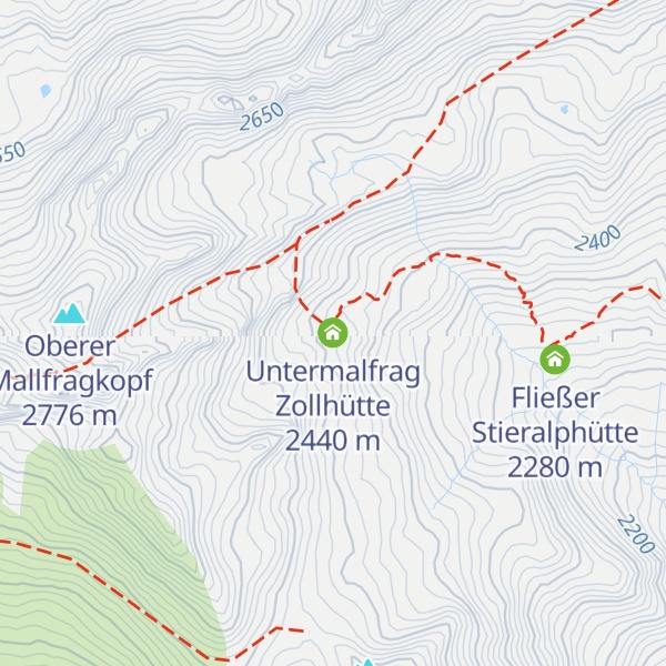 Map of Untermalfrag Zollhütte