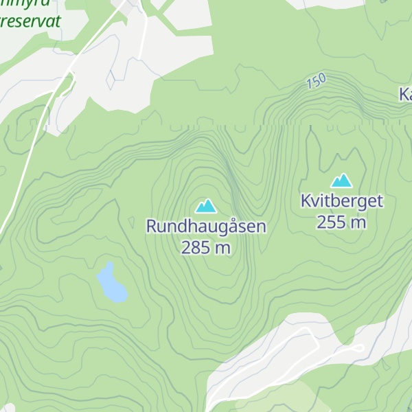 Map of Rundhaugåsen