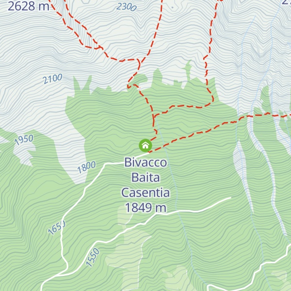 Map of Bivacco Baita Casentia
