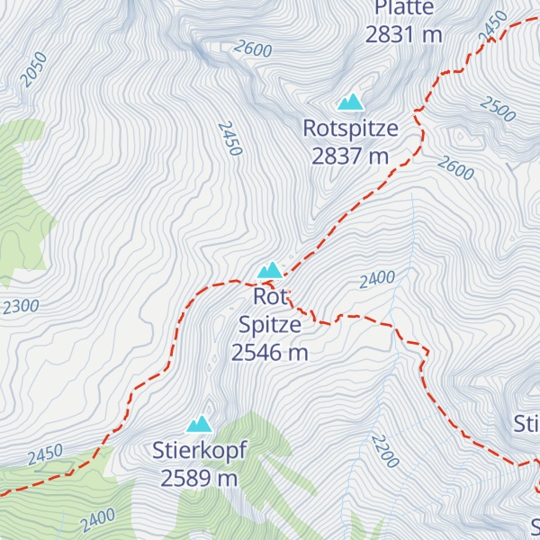Map of Rot Spitze