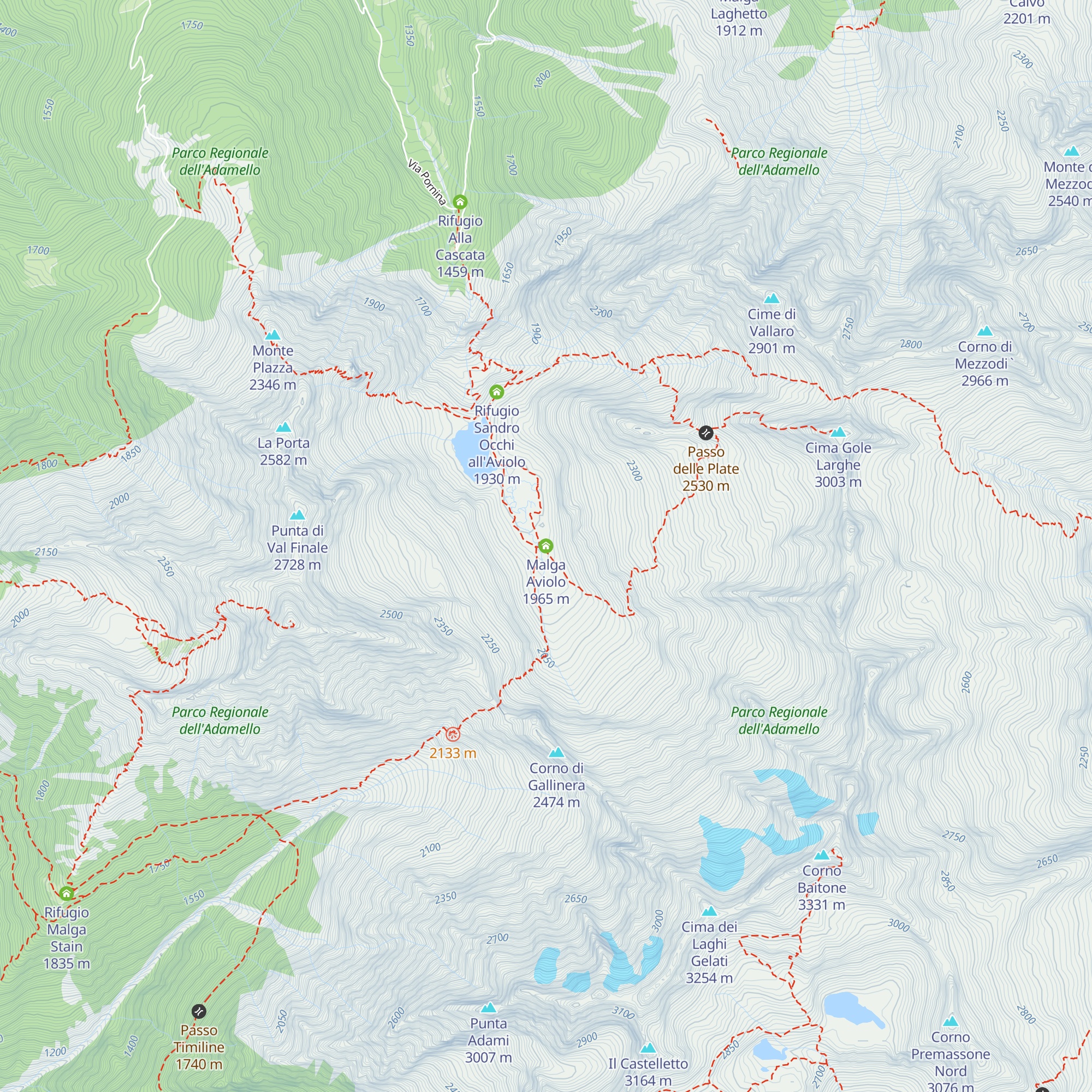 Malga Aviolo map
