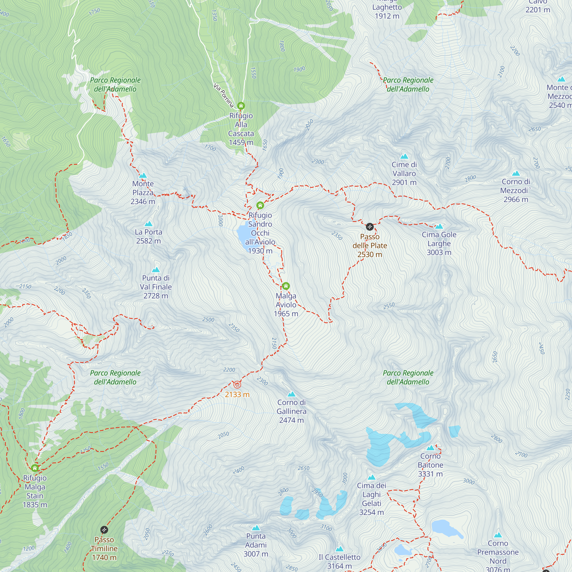 Malga Aviolo map