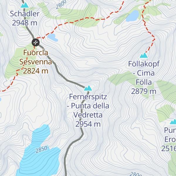 Map of Fernerspitz - Punta della Vedretta