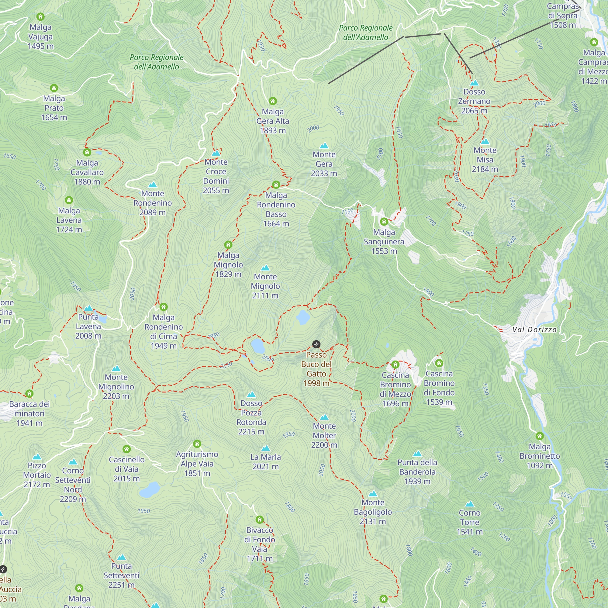 Malga Mignolo Basso map