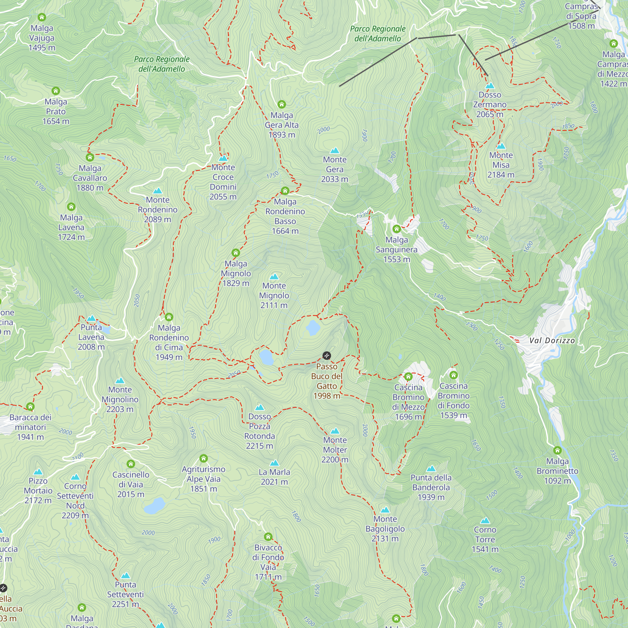 Malga Mignolo Basso map