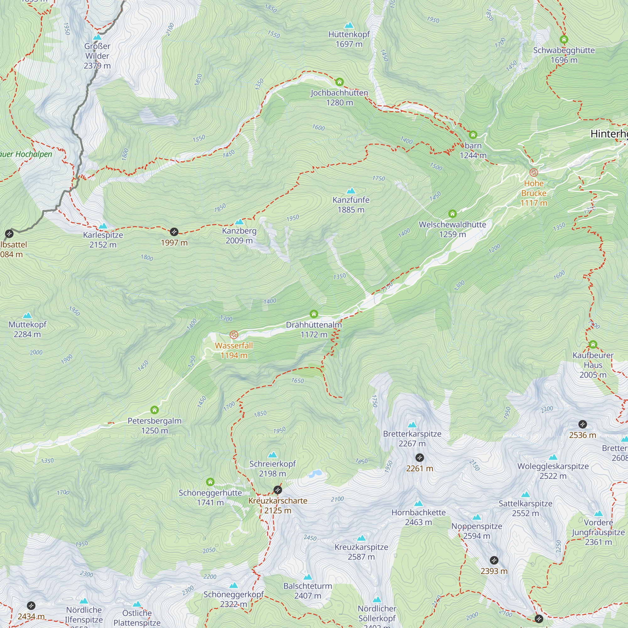 Drähhüttenalm map