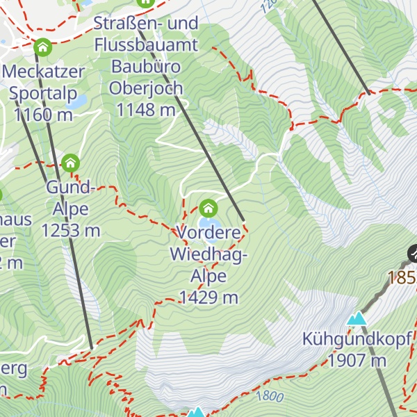 Map of Vordere Wiedhag-Alpe