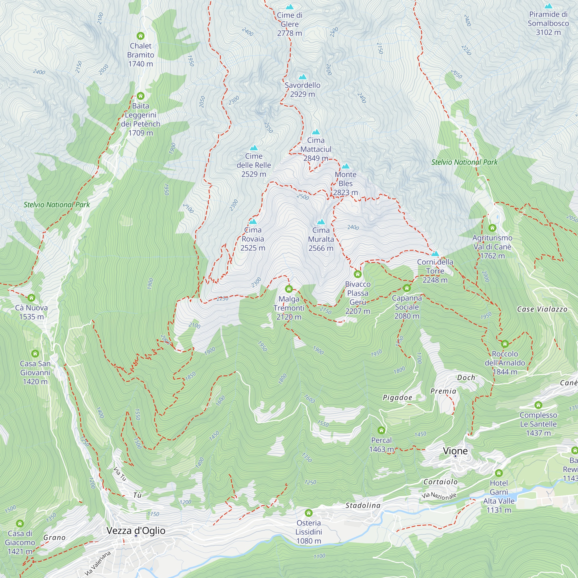 Malga Tremonti map
