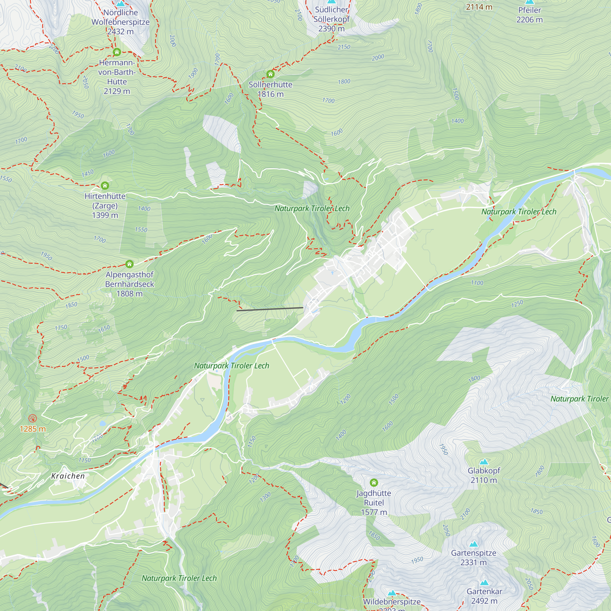 Büro Kasermandl Berghütte / Restaurant & Chalet Apartments map