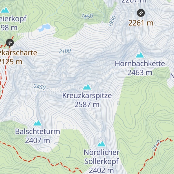 Map of Kreuzkarspitze