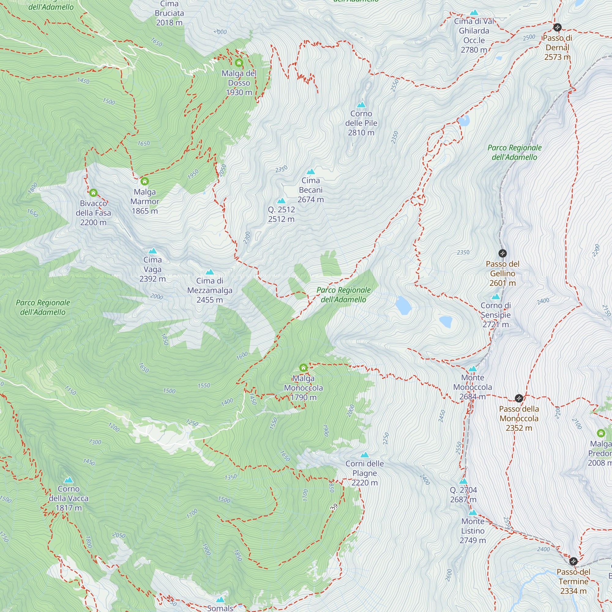 Malga Dois map