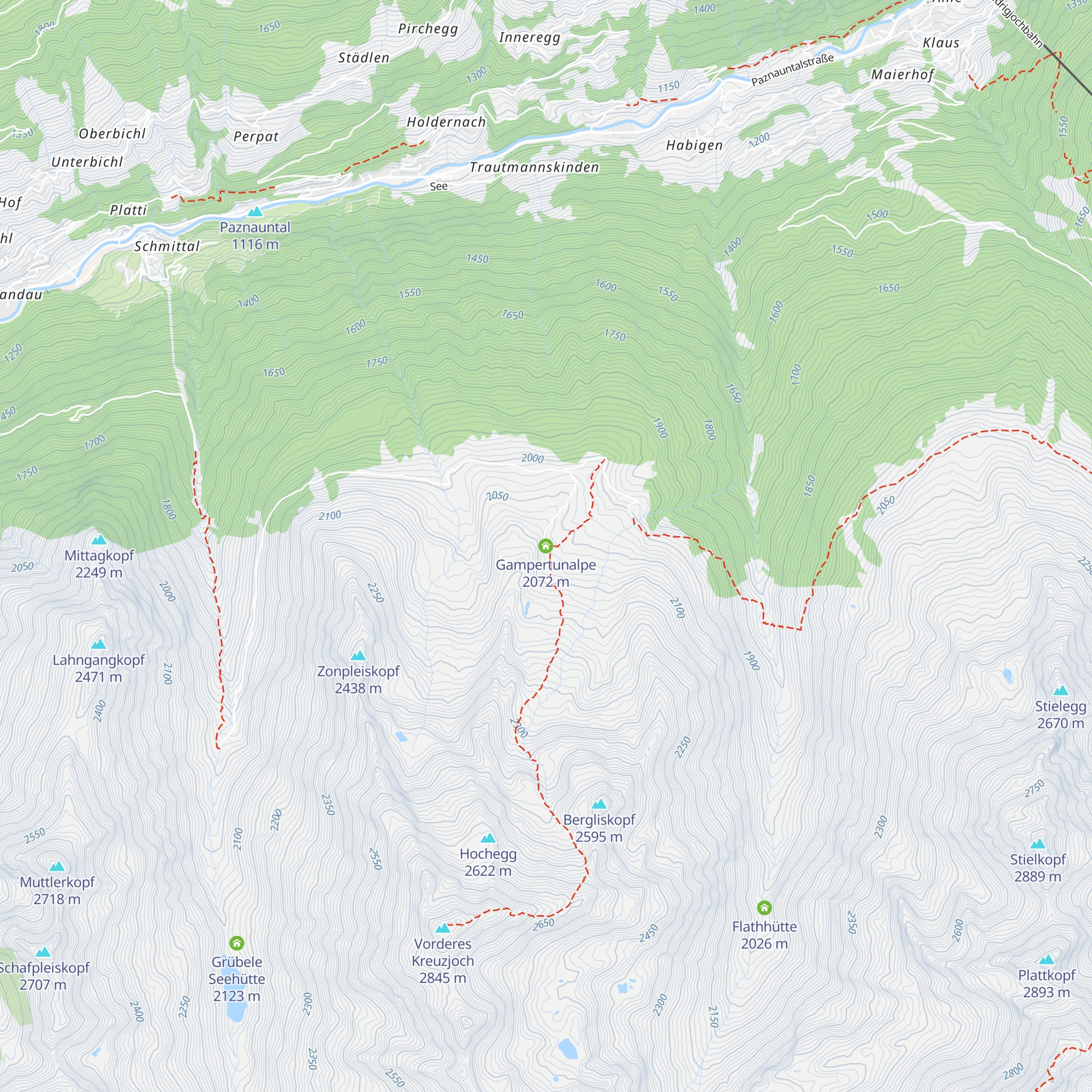 Gampertunalpe map