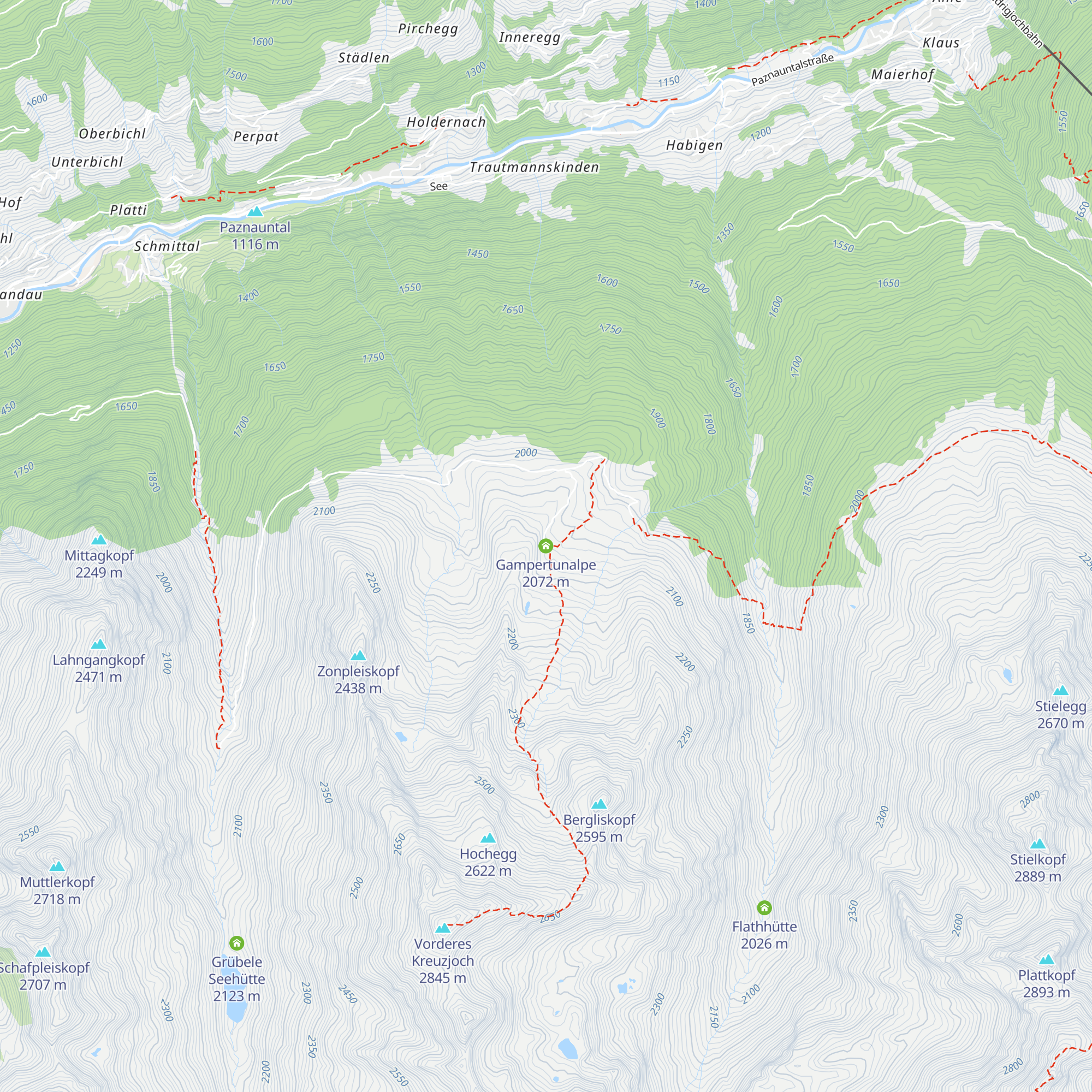 Gampertunalpe map