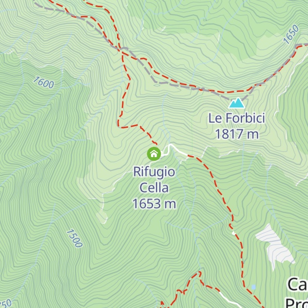 Map of Rifugio Cella
