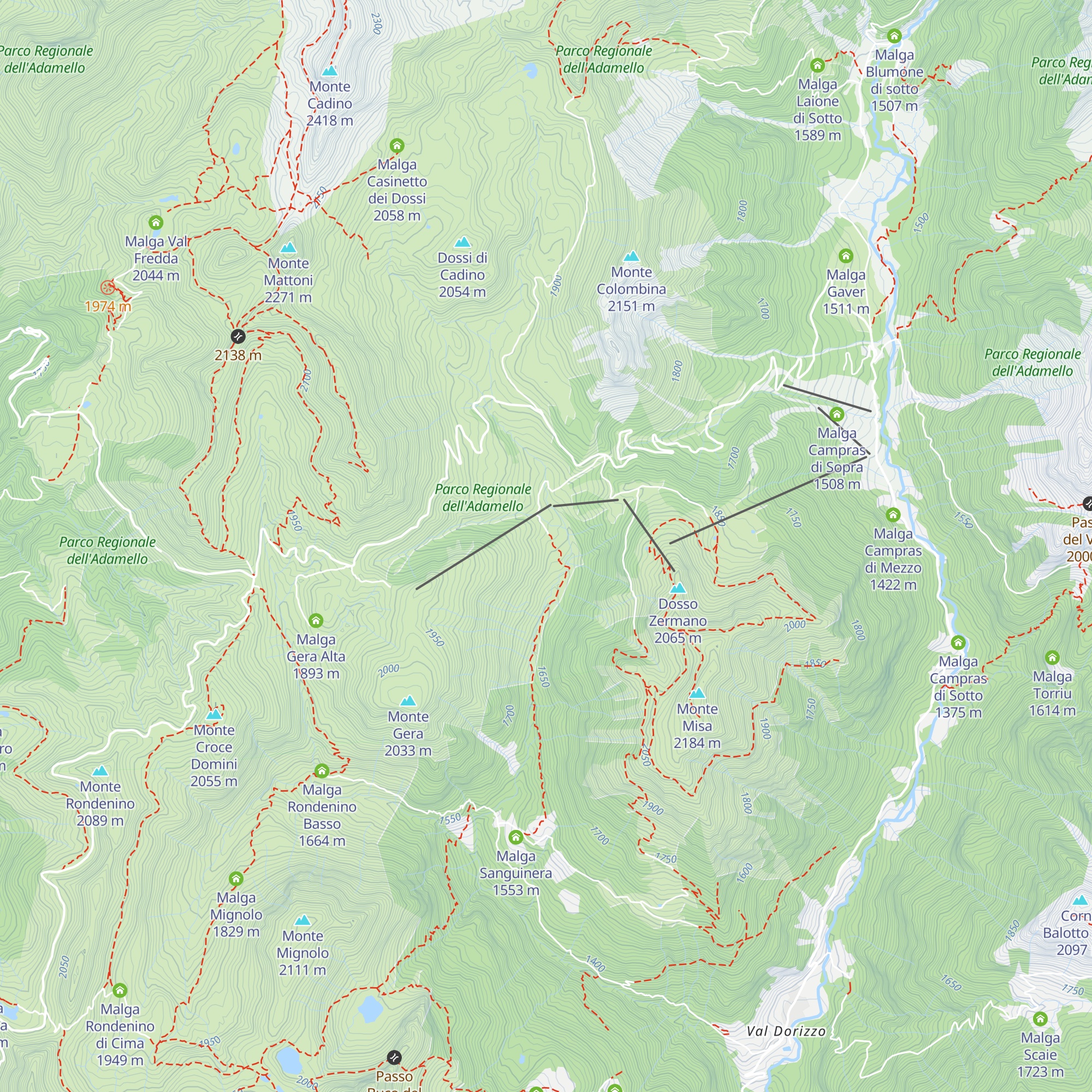 Malga Gera Bassa map