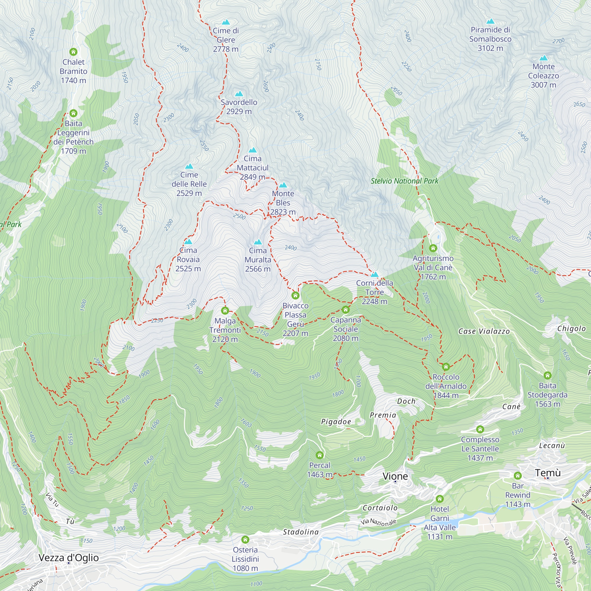 Bivacco Plassa Gerù map