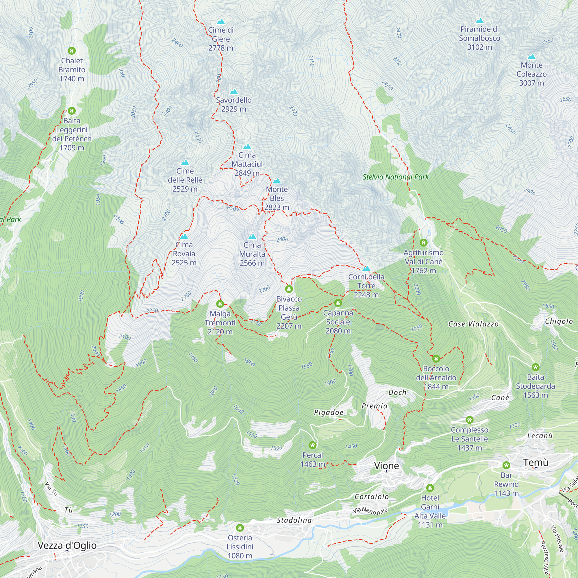 Bivacco Plassa Gerù map
